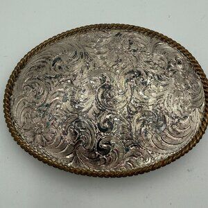Vintage Silver Plate Westen Style Belt Buckle